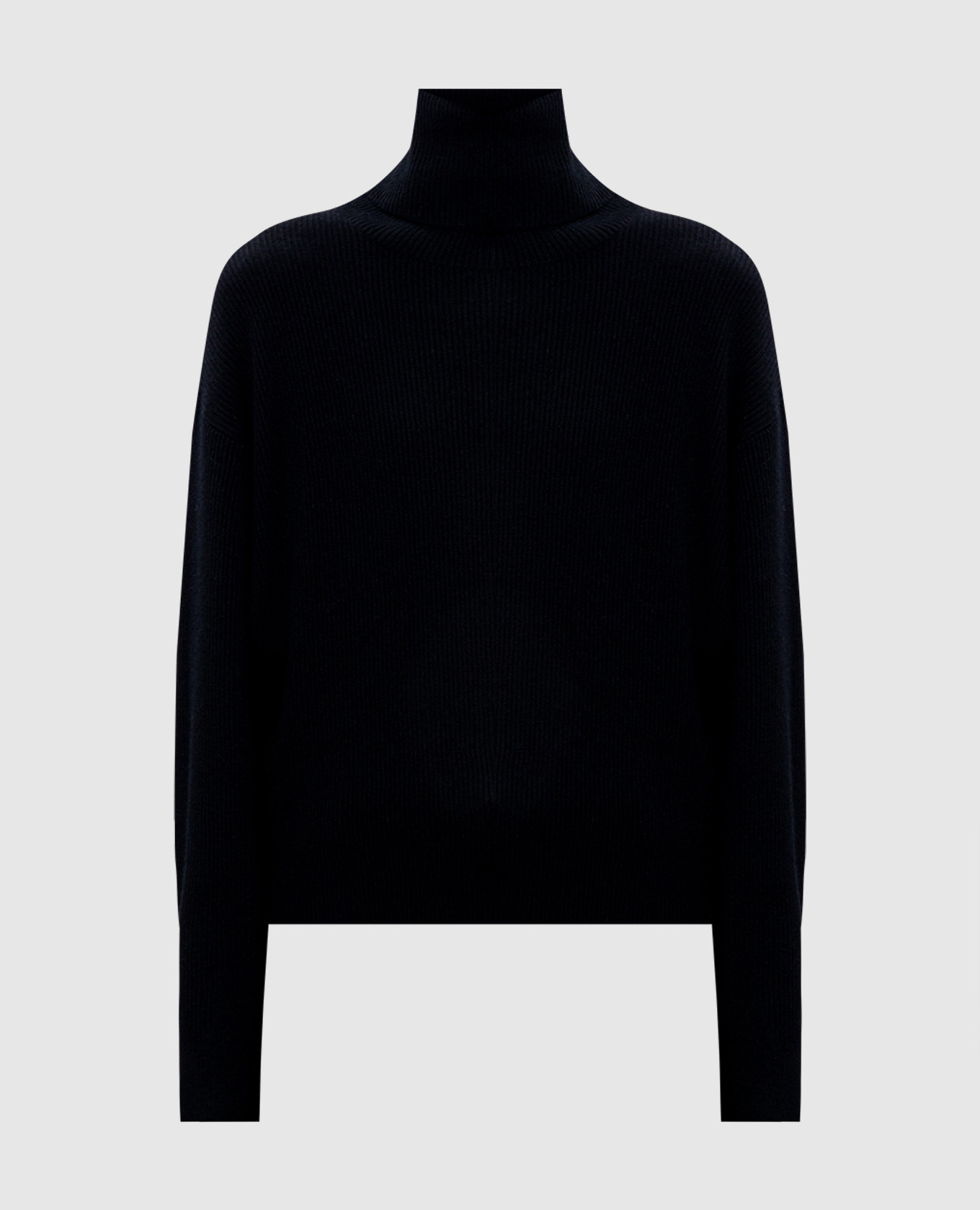 Black wool, cashmere and silk sweater with monil chain brunello cucinelli