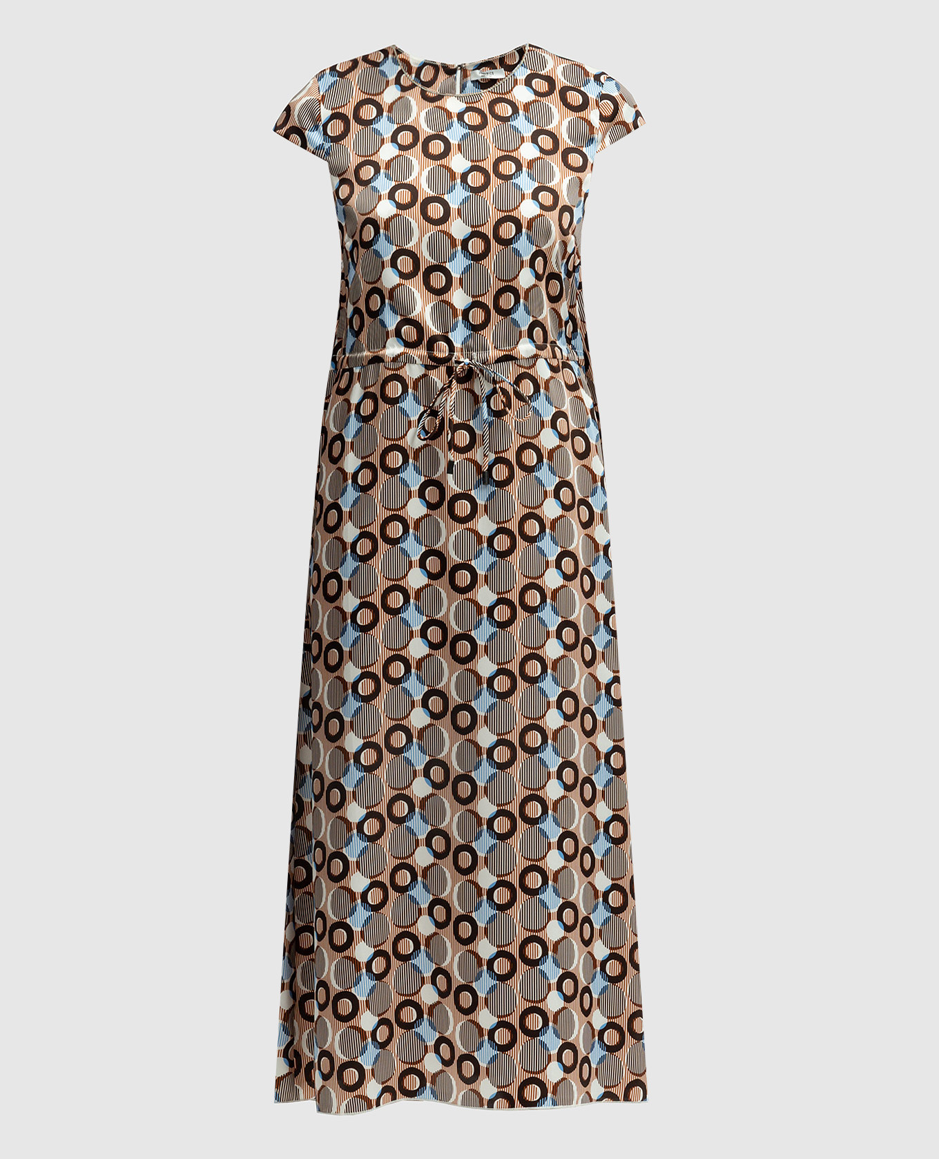 

Geometric print dress with monil chain Peserico, White
