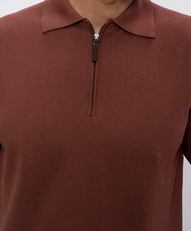 Canali - Brown zip-up polo shirt MK00145C0454 - shop with Bulgaria