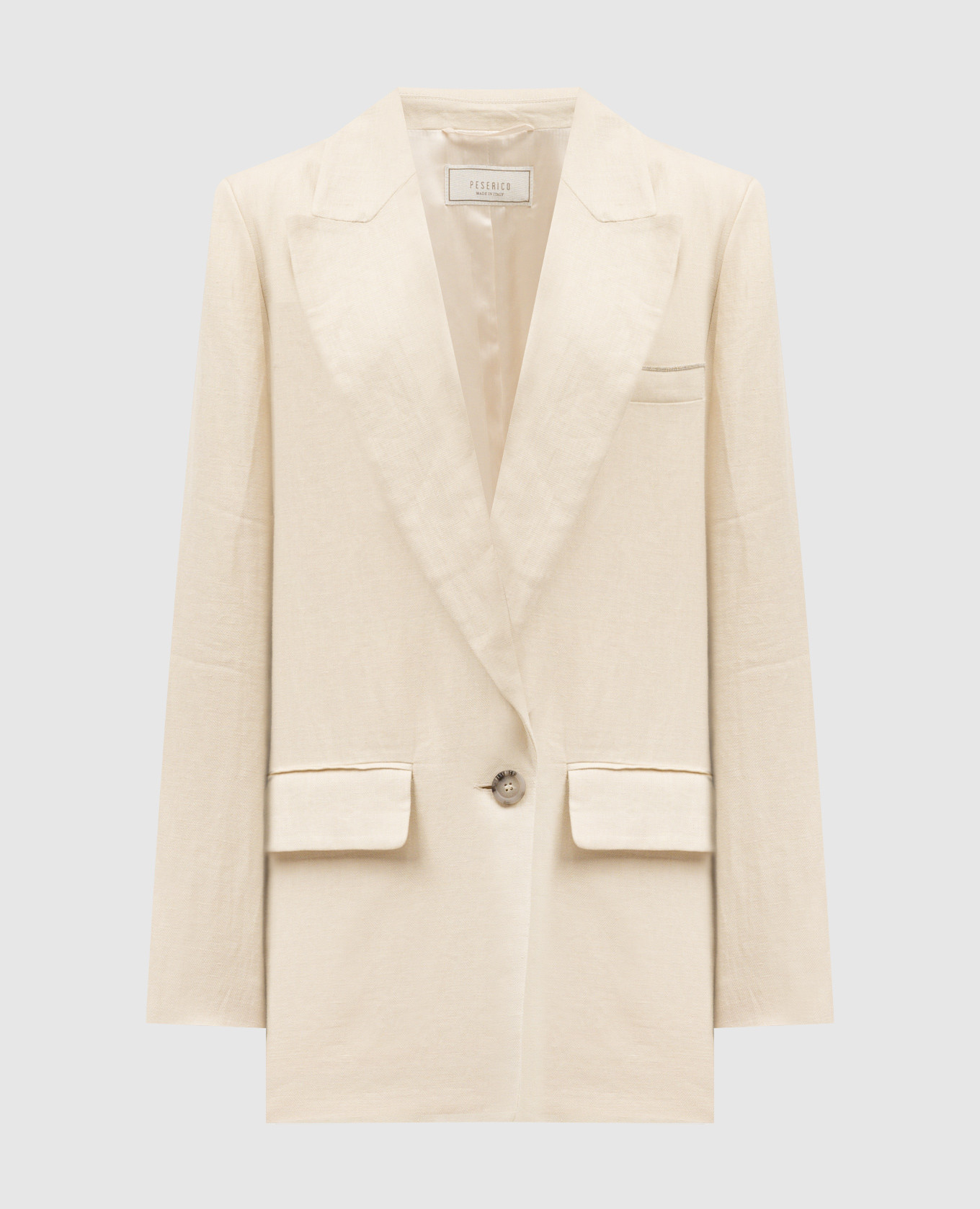 

Beige linen jacket with monil chain Peserico