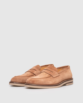 Brunello Cucinelli Brown suede loafers MZUPEAT709