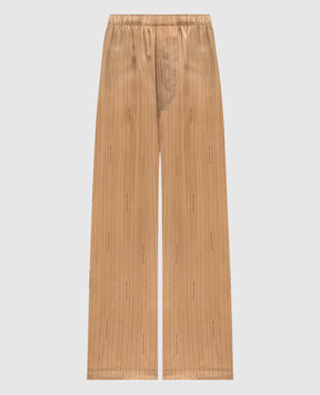 Balenciaga Beige striped pants with logo print 847154TSLA6