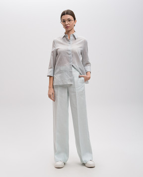 Peserico White blouse with striped silk S06259D00672