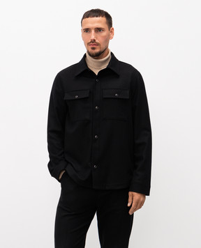 Cashmere&Whiskey Black wool and cashmere shirt 07687R0497