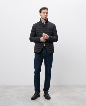 Herno Blue quilted jacket with logo PC002ULE12456Z