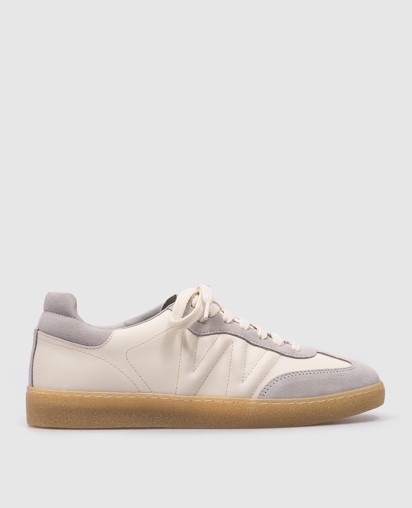 Max Mara Weekend PACOBICOLOR beige leather sneakers…