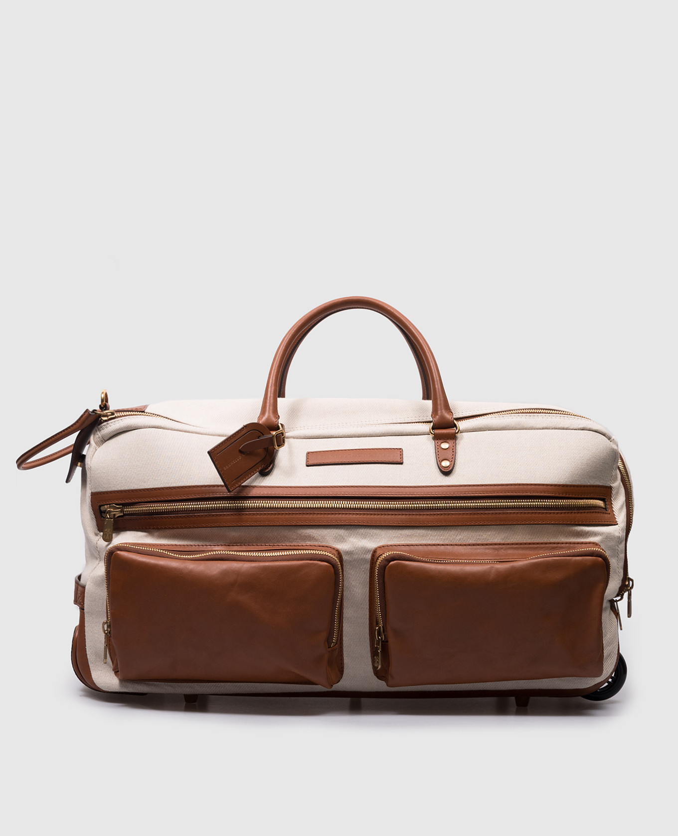 

Beige combination travel bag with logo Brunello Cucinelli, Black