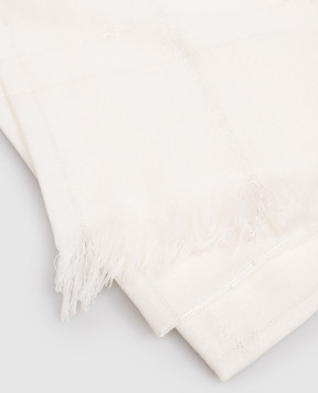 Peserico White wool scarf with sequins S31529C0CC661