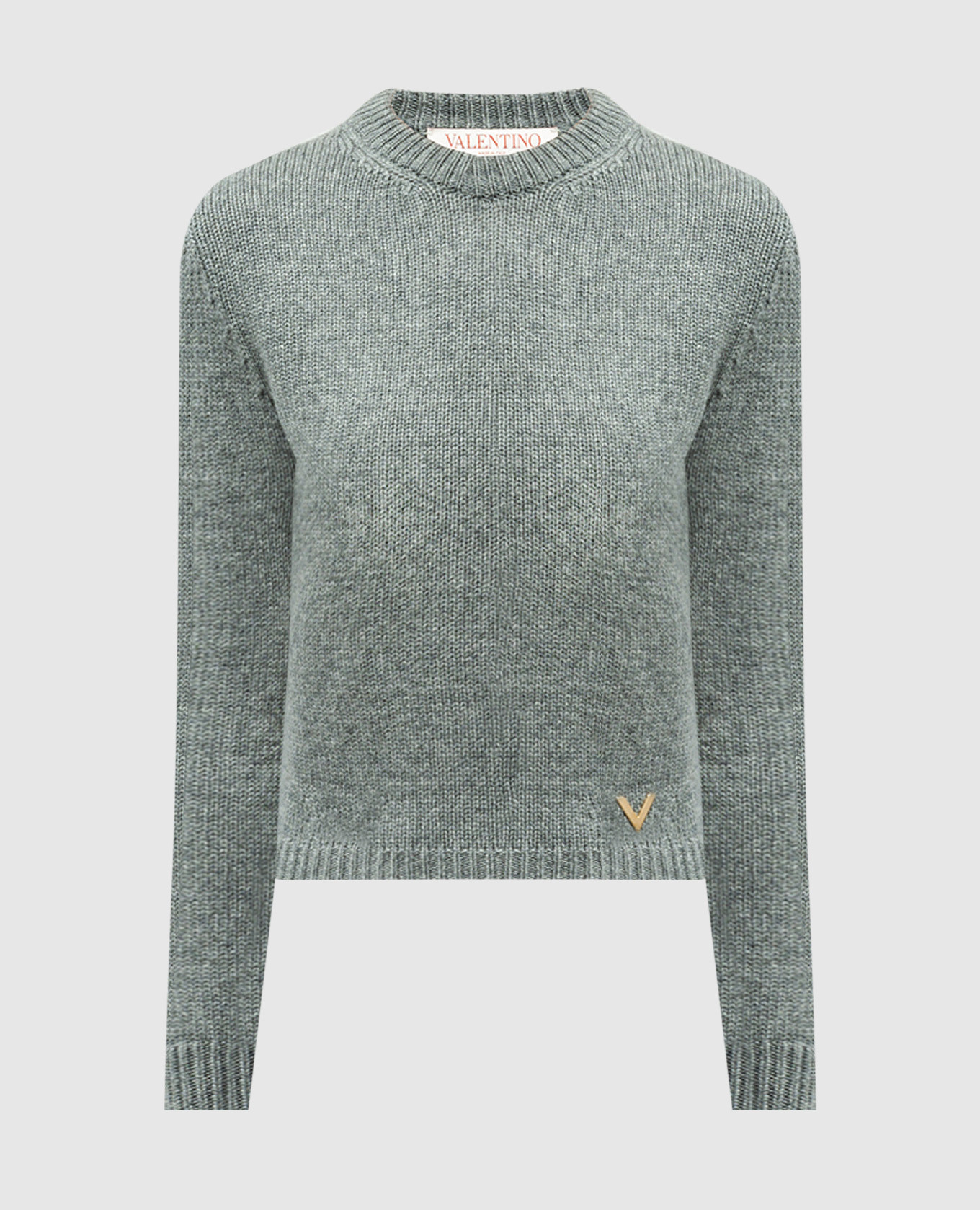 

Gray cashmere sweater with V Gold logo Valentino, Grey