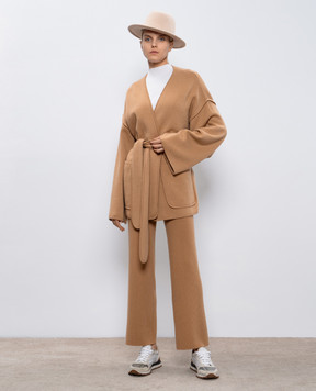 LISA YANG Brown cashmere heather pants 202150