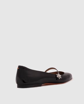 Santoni Black patent leather ballet flats WAAH71346KI1NVHD