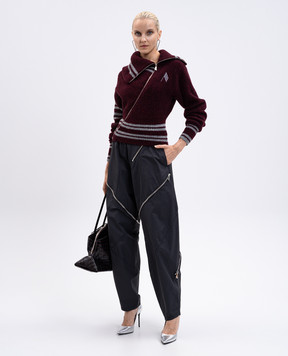 The Attico Burgundy cardigan with wool 251WCD00008KWW002AA