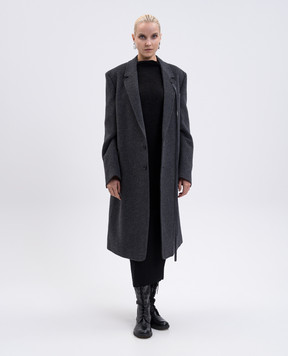Ann Demeulemeester Viv gray coat with wool B0010184FA510