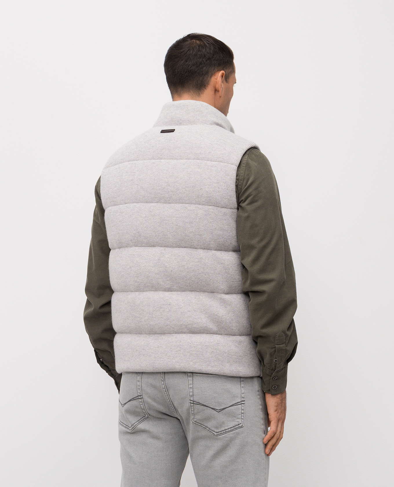 

Grey wool and cashmere down vest Peserico