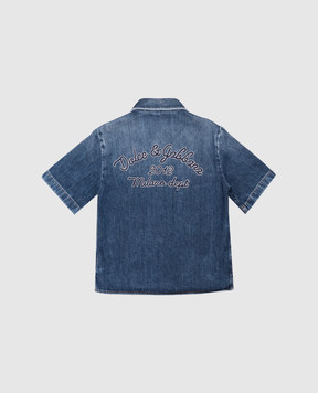 Dolce&Gabbana Children's blue denim shirt with logo L44S32LDC94812+