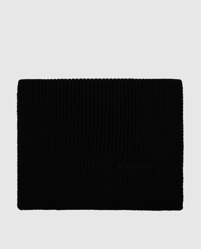 Givenchy Black wool scarf with logo 710009317001