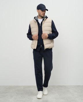 Brunello Cucinelli Blue sports pants with wool and silk MM8313243G