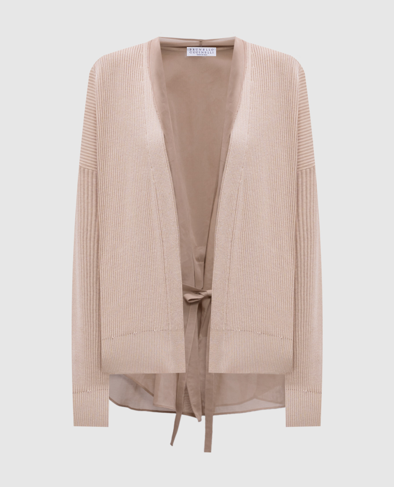 Beige cardigan with removable vest Brunello Cucinelli