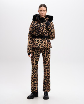 Goldbergh Beige ski pants MINOU in animal print GB02870244