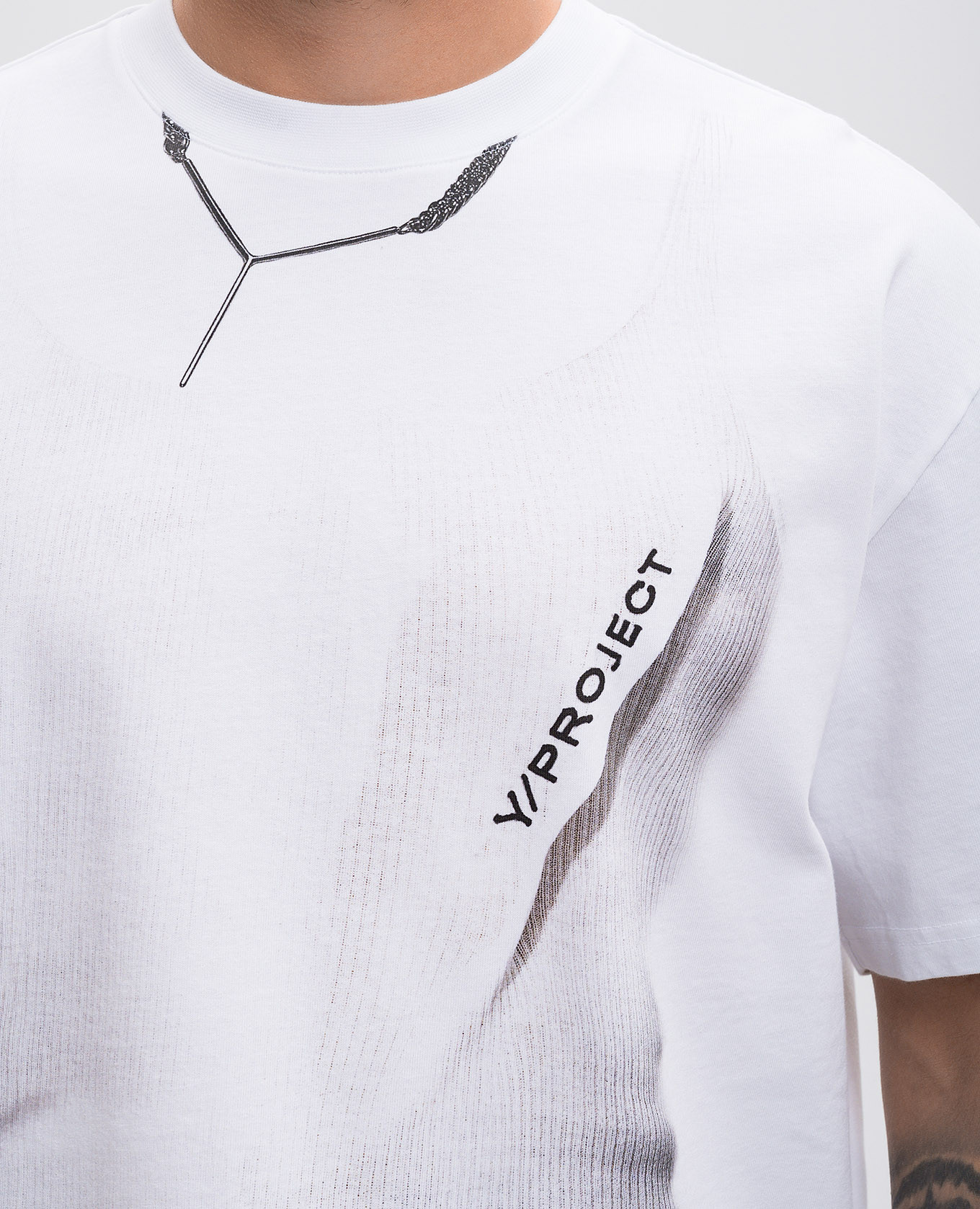 White T-shirt TROMPE L'OEIL Y Project 5