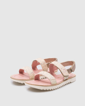 Pretty Ballerinas Children's beige combined sandals Esti with glitter 51265