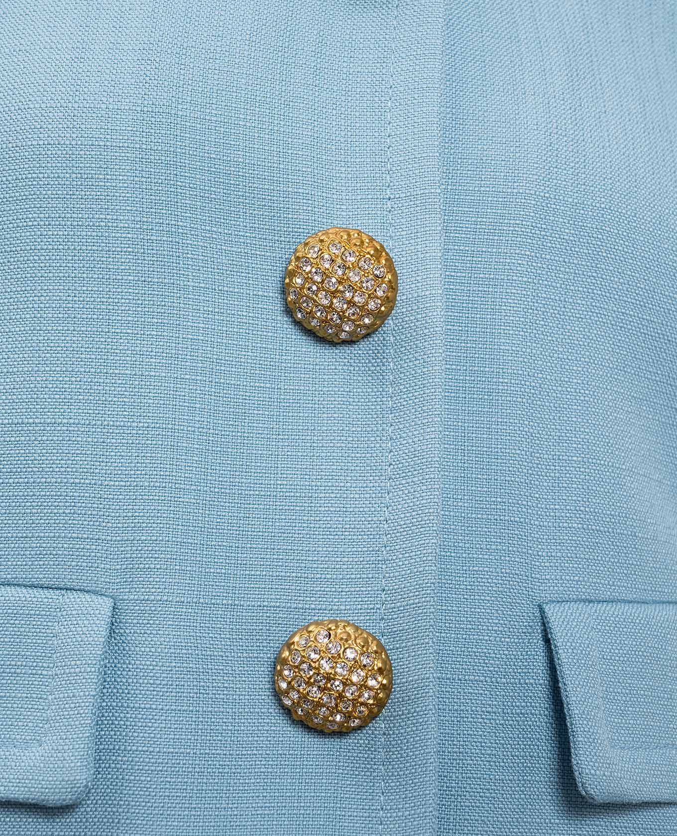 Blue cropped jacket with crystals Valentino 5