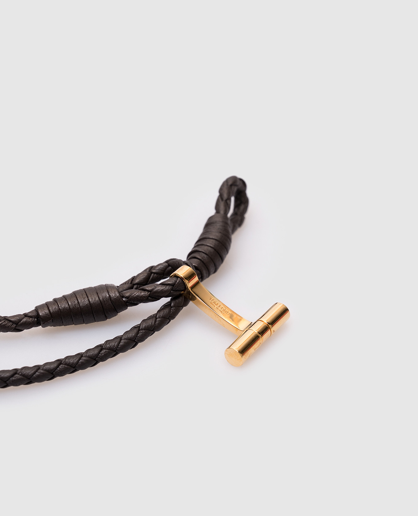 

Brown leather braided bracelet Tom Ford