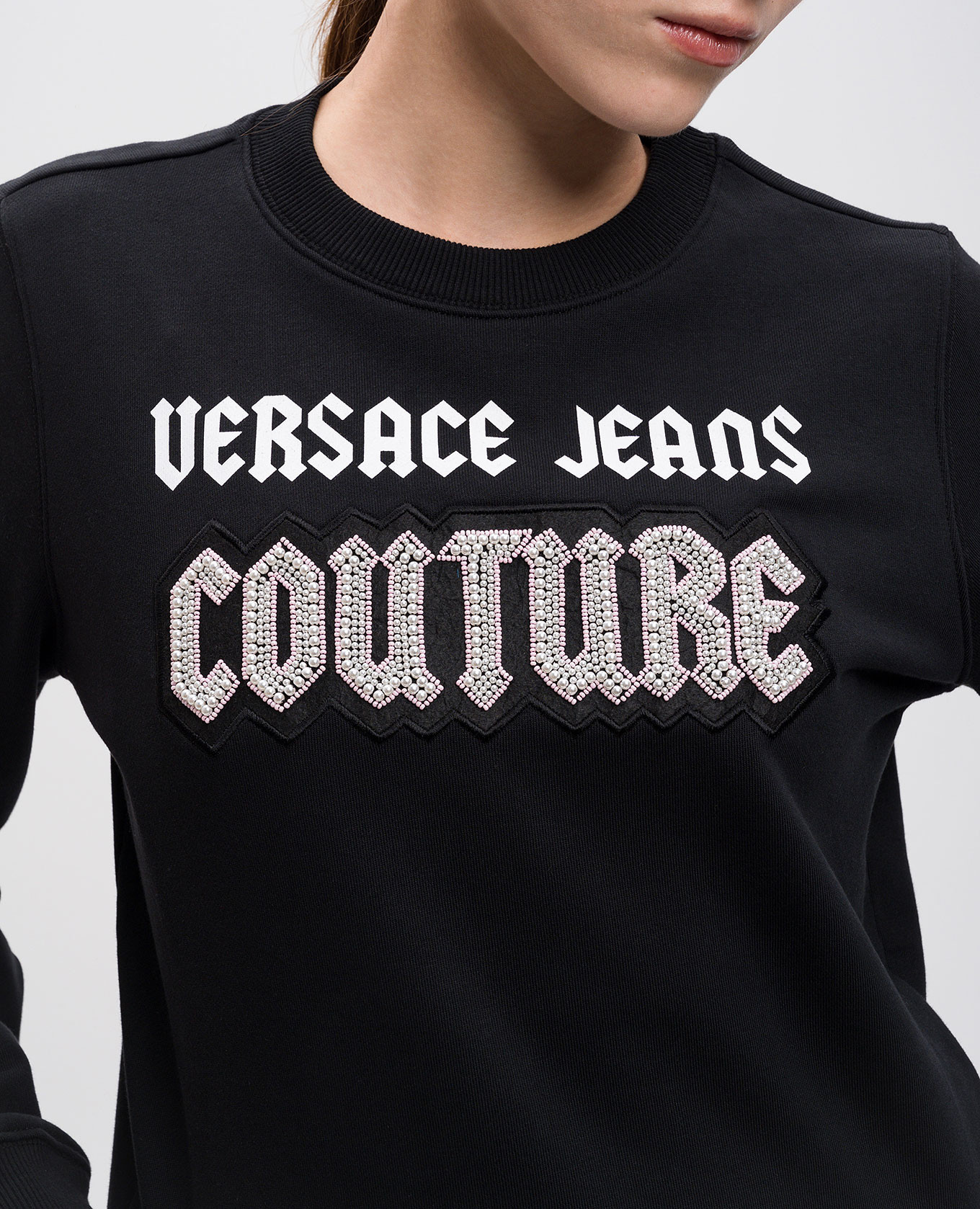 

Black sweatshirt with logo Versace Jeans Couture