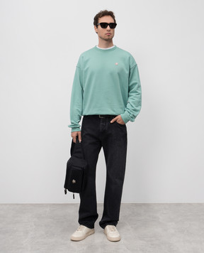 Versace Green sweatshirt with logo patch 10213431A15105