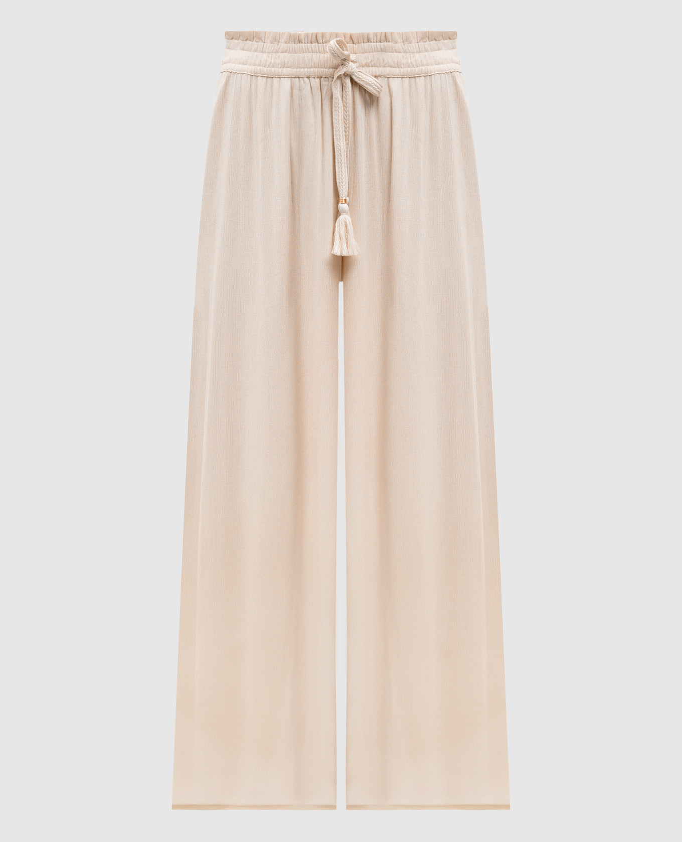 

Beige palazzo pants with logo Twinset