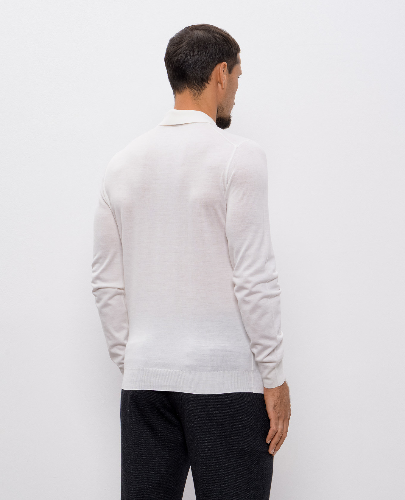 

White wool polo shirt Enrico Mandelli