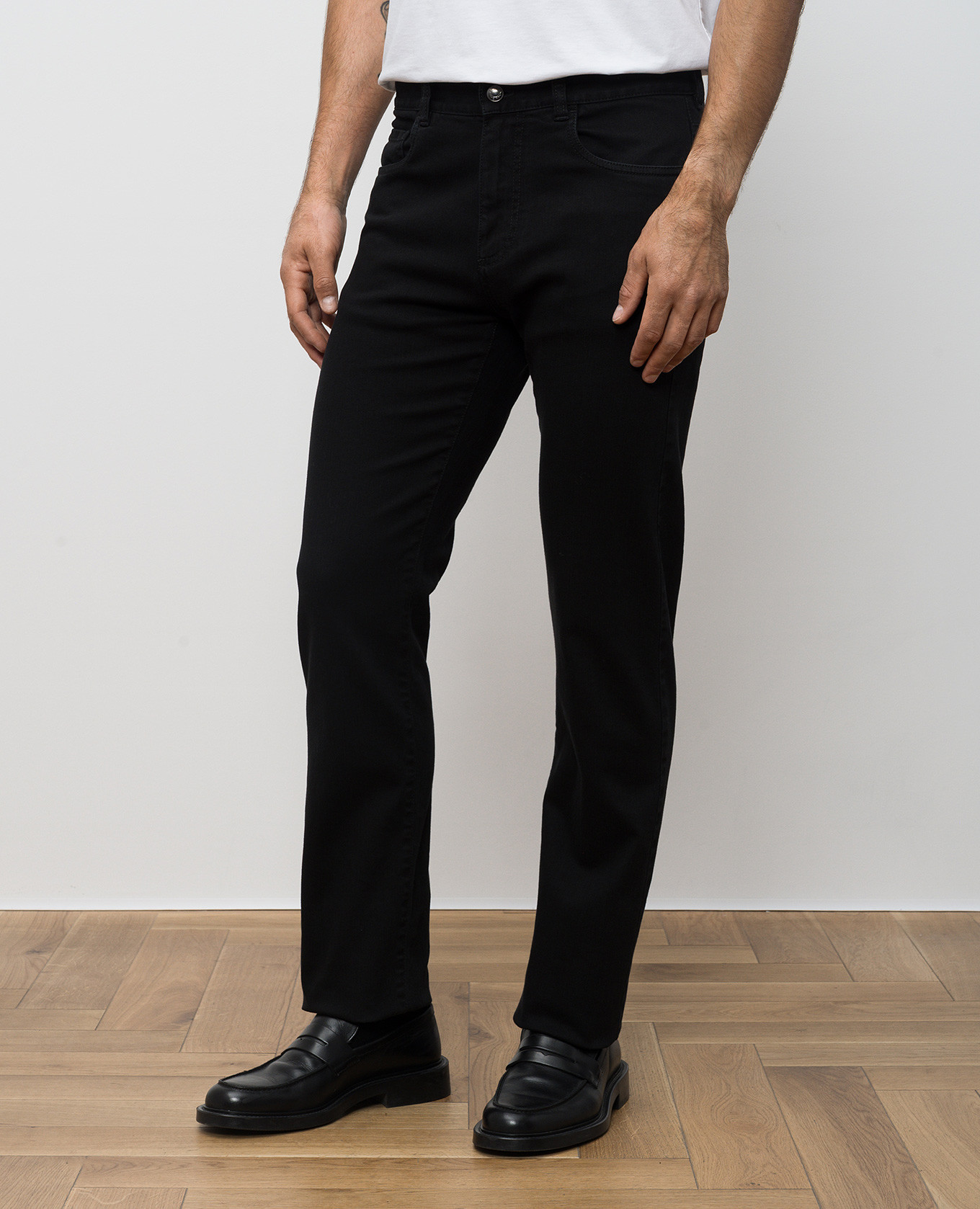 

Black jeans with logo patch Canali