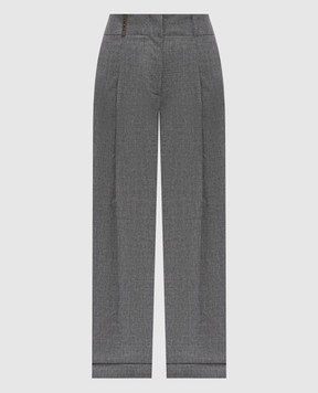Peserico Grey wool and cashmere trousers with lapels P04579U03358