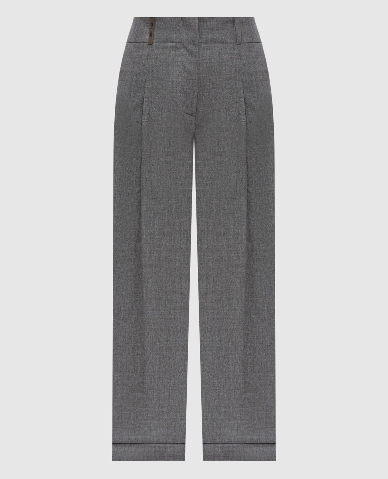 

Grey wool and cashmere trousers with lapels Peserico