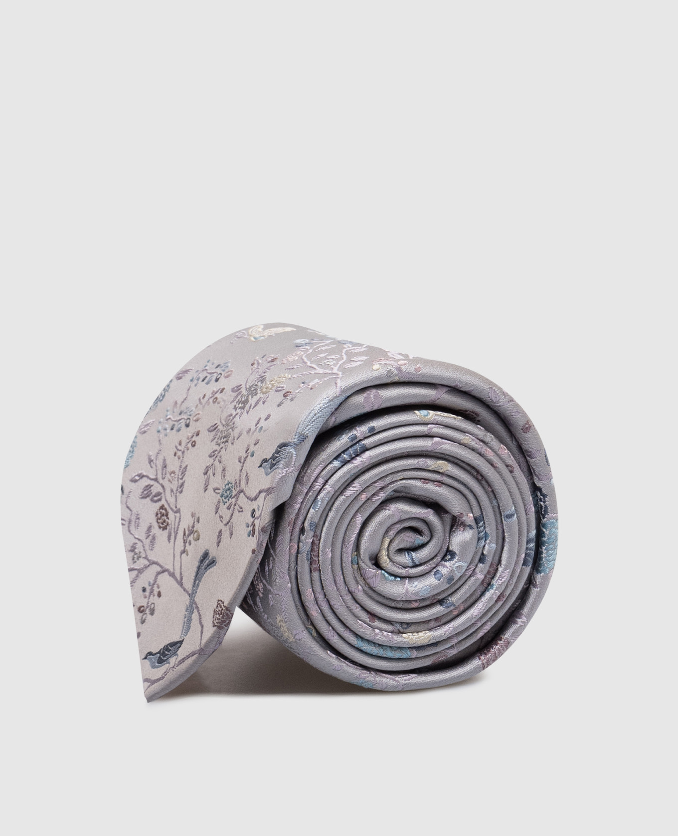 

Gray tie made of silk with a floral pattern Duchamp, Grey