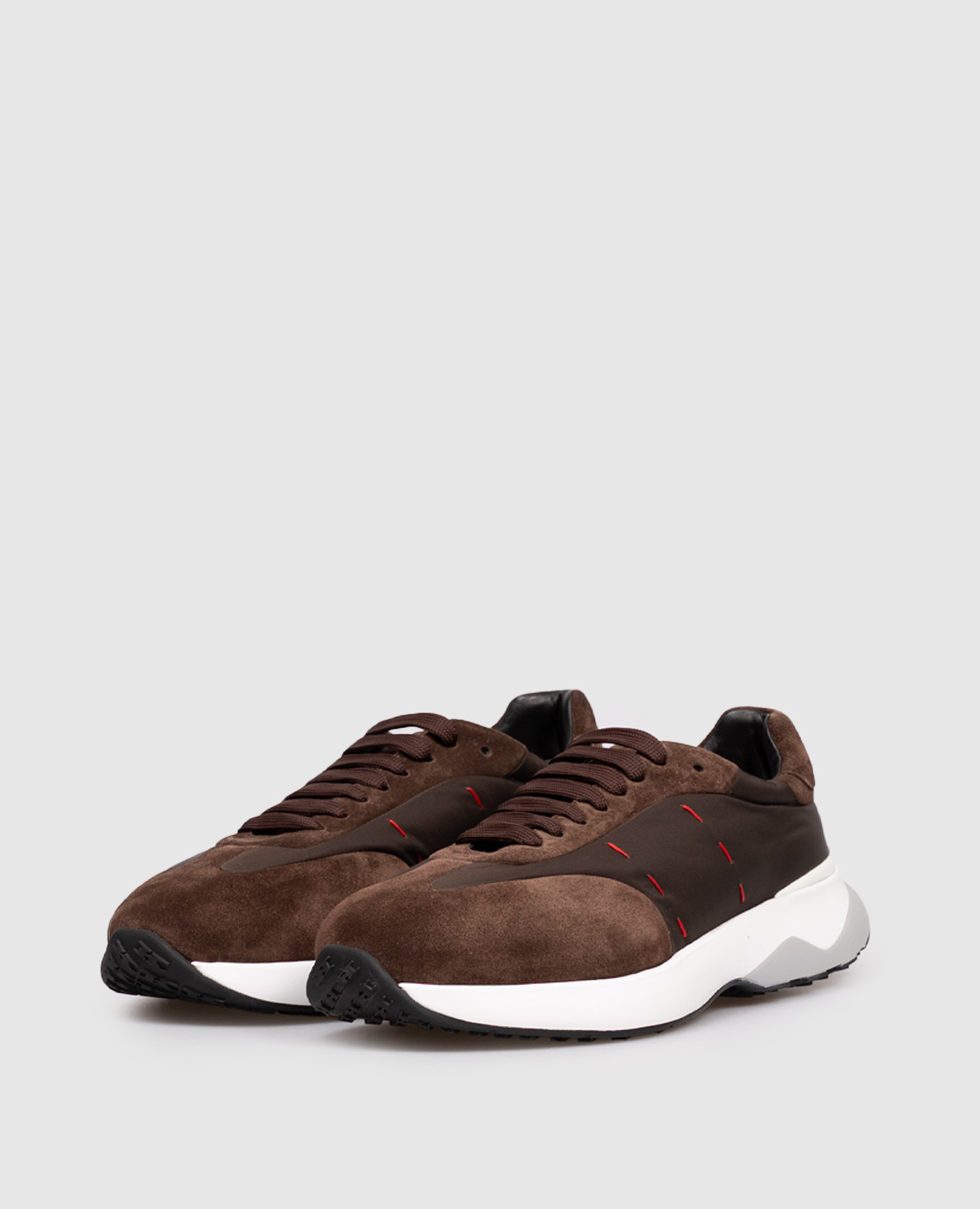 

Brown combination sneakers with logo Kiton