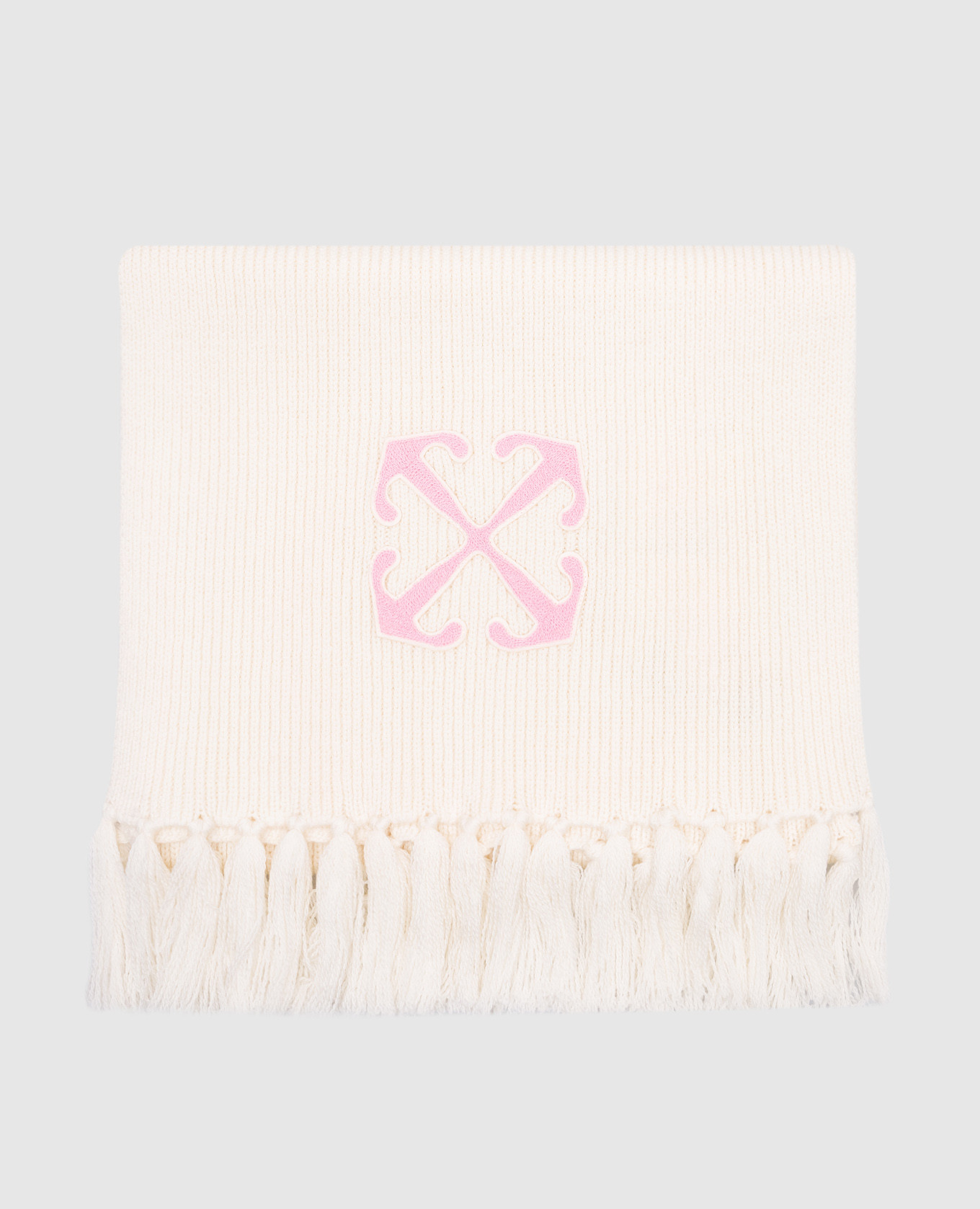 

Beige wool scarf with logo patch Off-White