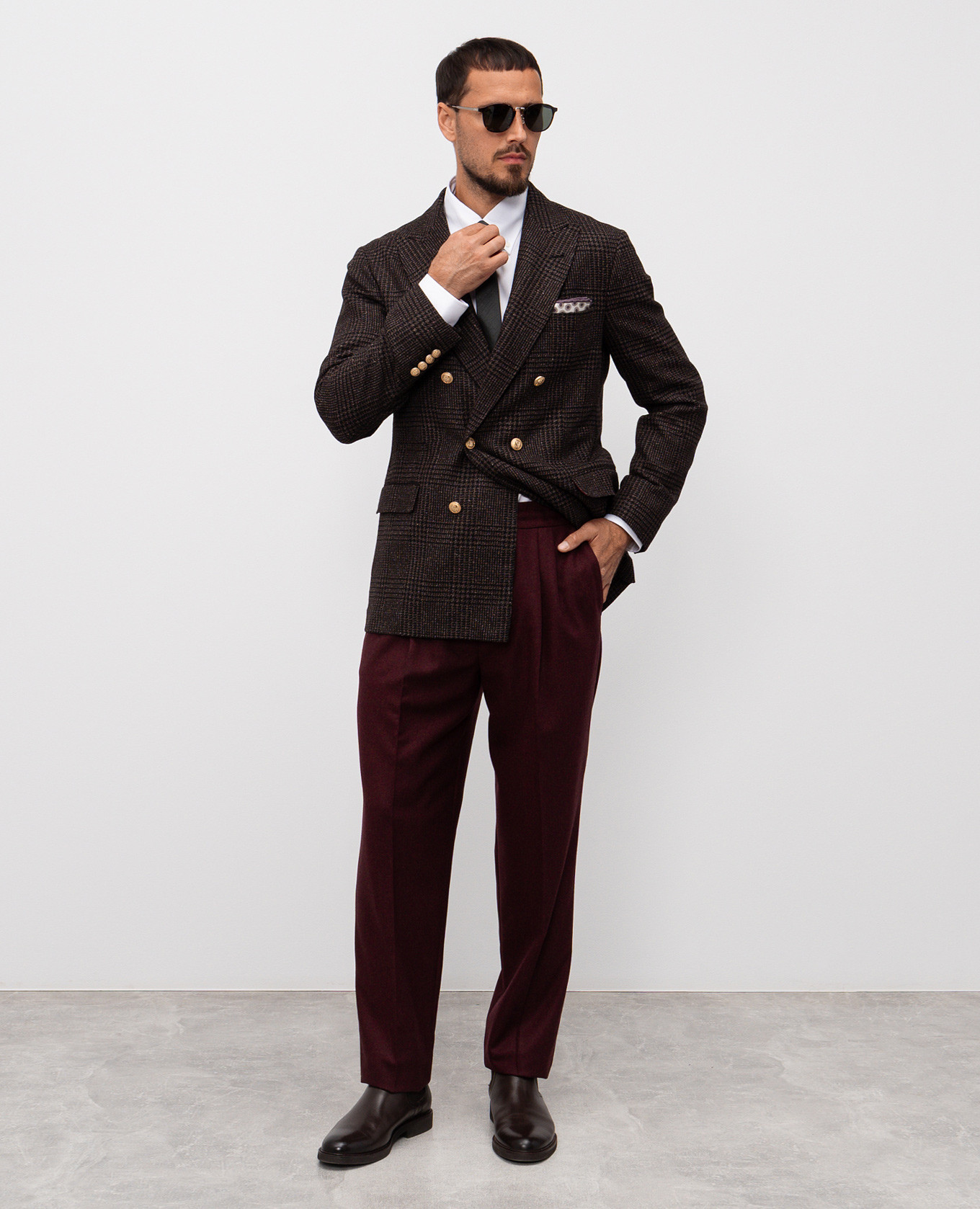 

Burgundy wool pants Brunello Cucinelli