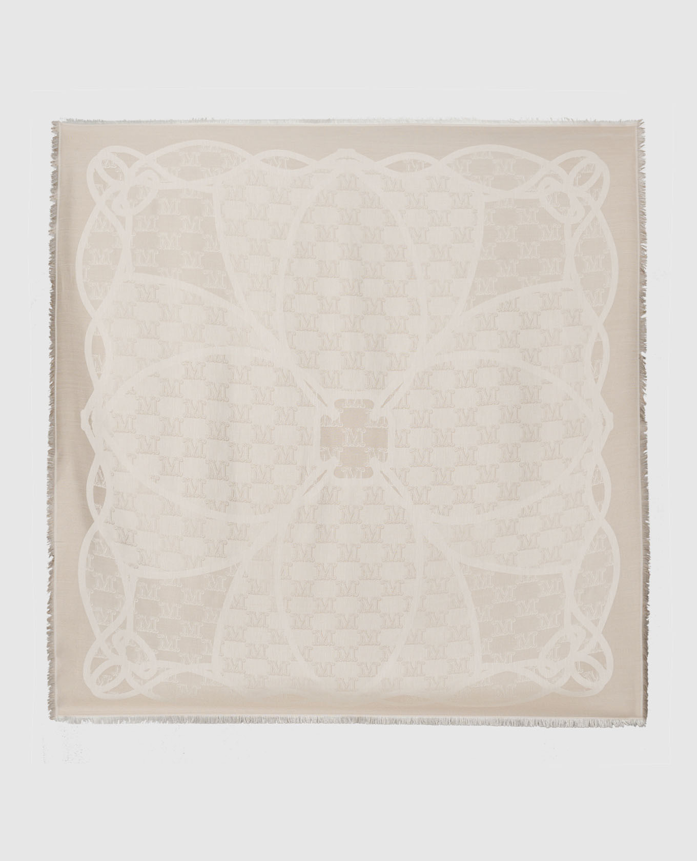 

Tronto silk scarf with logo Max Mara, Бежевый