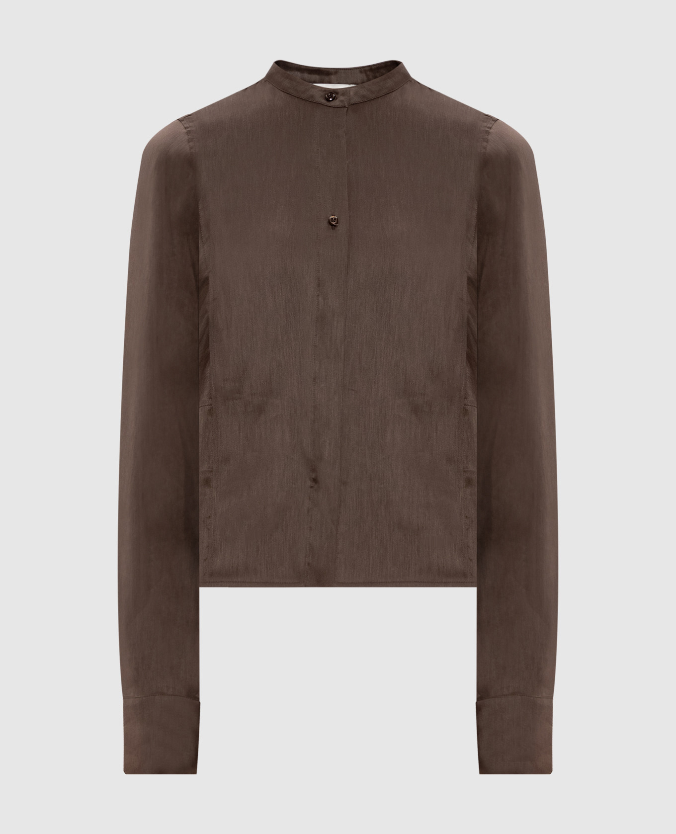 

Siara brown linen and silk blouse Lou Lou Studio