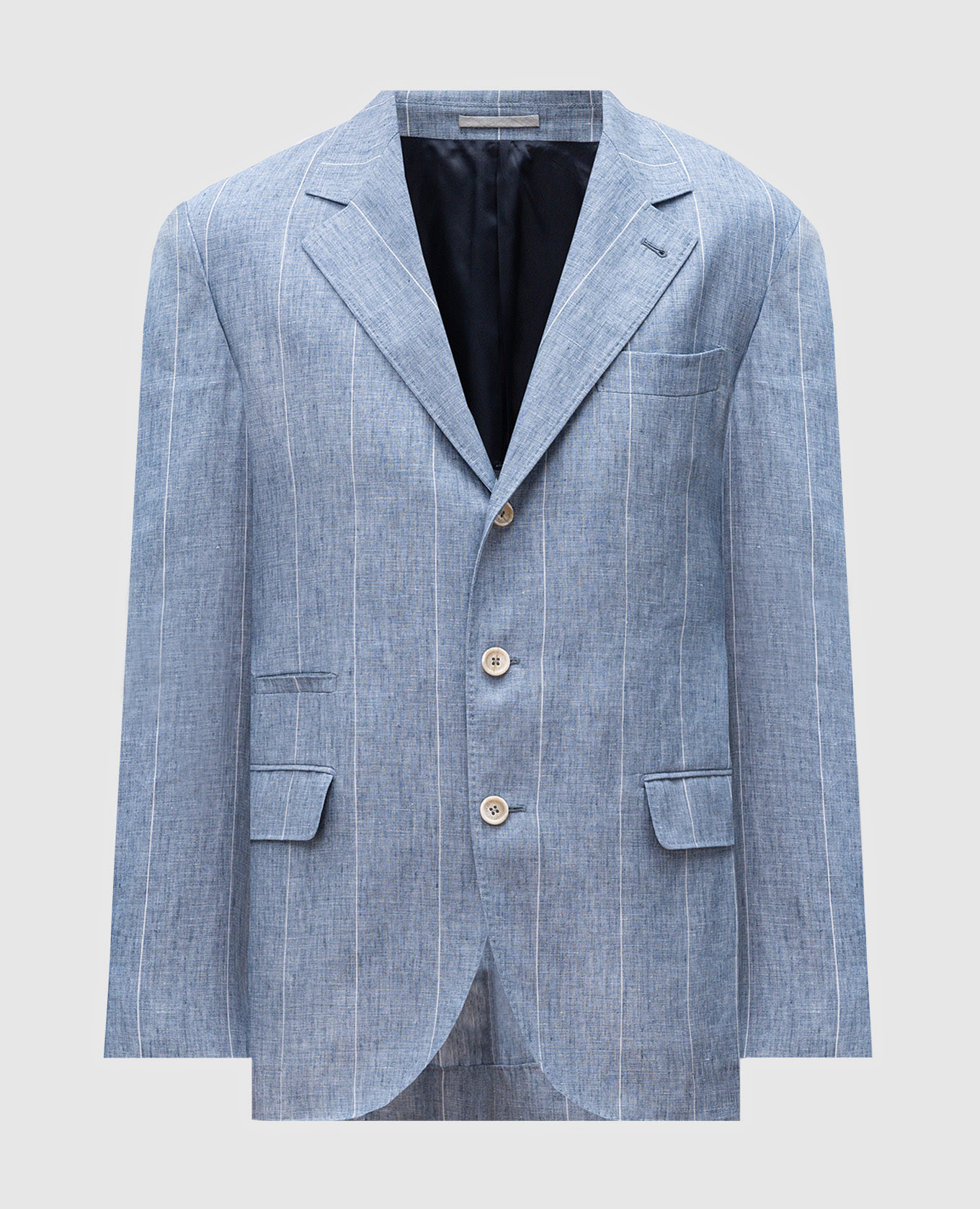 

Blue striped linen jacket Brunello Cucinelli, Light blue