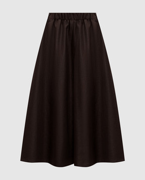 Brunello Cucinelli Brown linen midi skirt ML142G3767