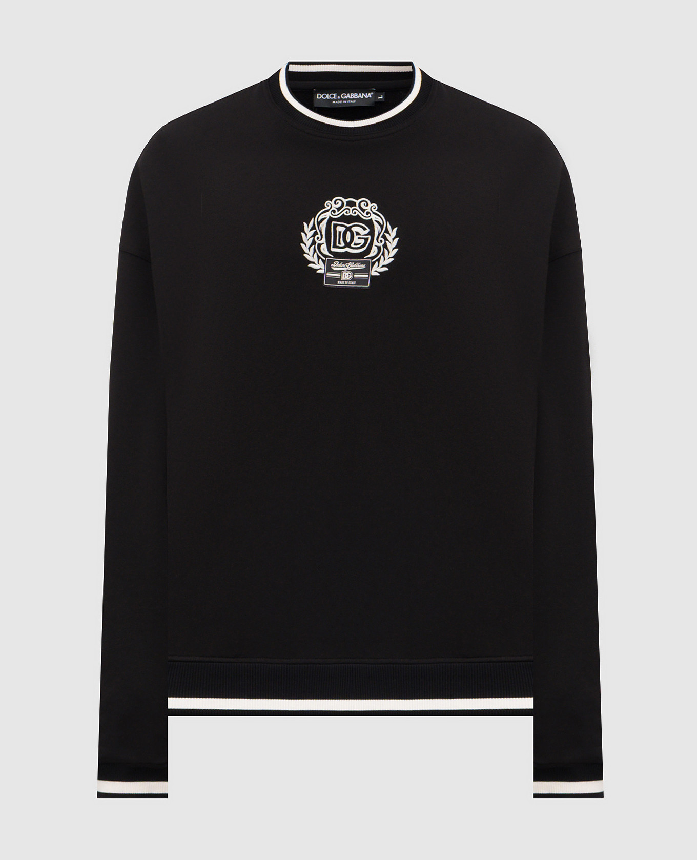 Black sweatshirt with logo embroidery Dolce&Gabbana