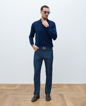 Stefano Ricci Blue cashmere polo shirt W505020P30W25102
