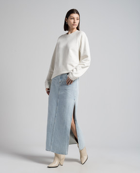 AGOLDE Astrid blue denim skirt with slits A30571601