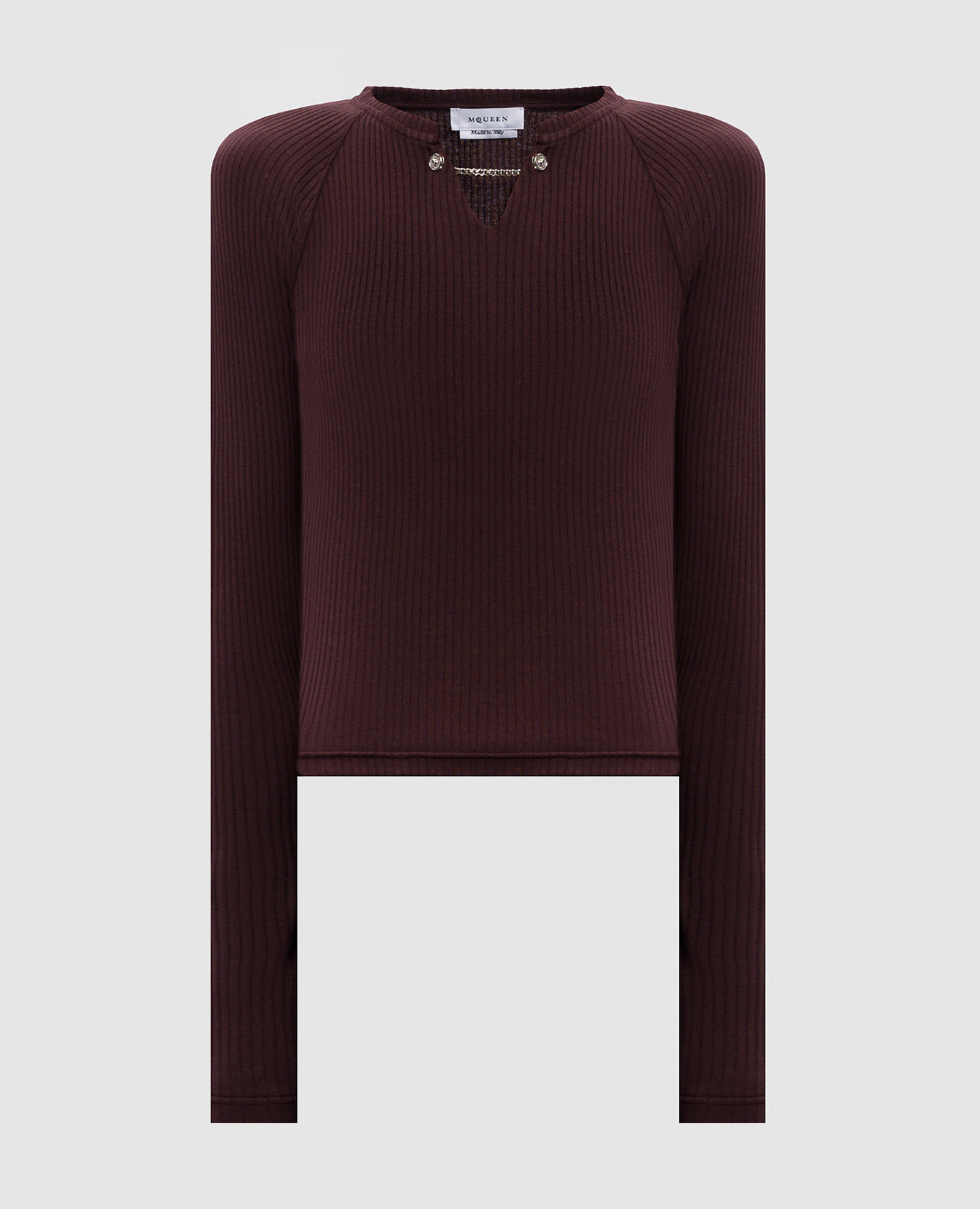 

Burgundy ribbed long sleeve Alexander McQueen