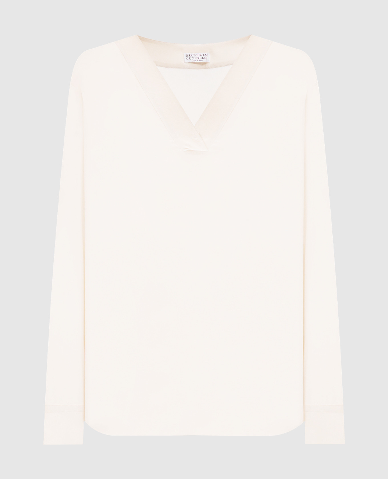 

Beige silk blouse with monil chain Brunello Cucinelli