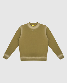Off-White Children's green sweatshirt with Off logo print OBBA001F24FLE001