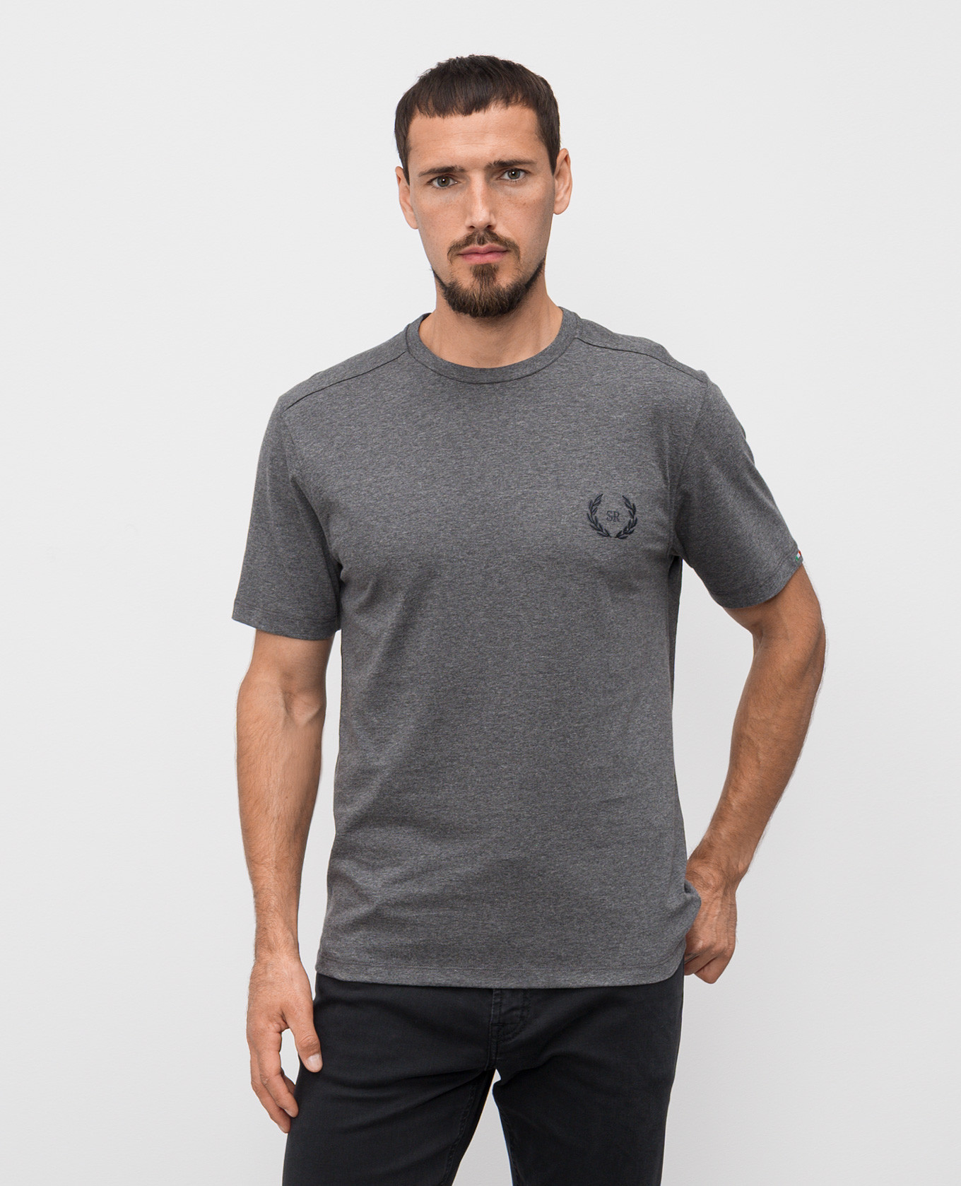 

Grey melange T-shirt with logo Stefano Ricci