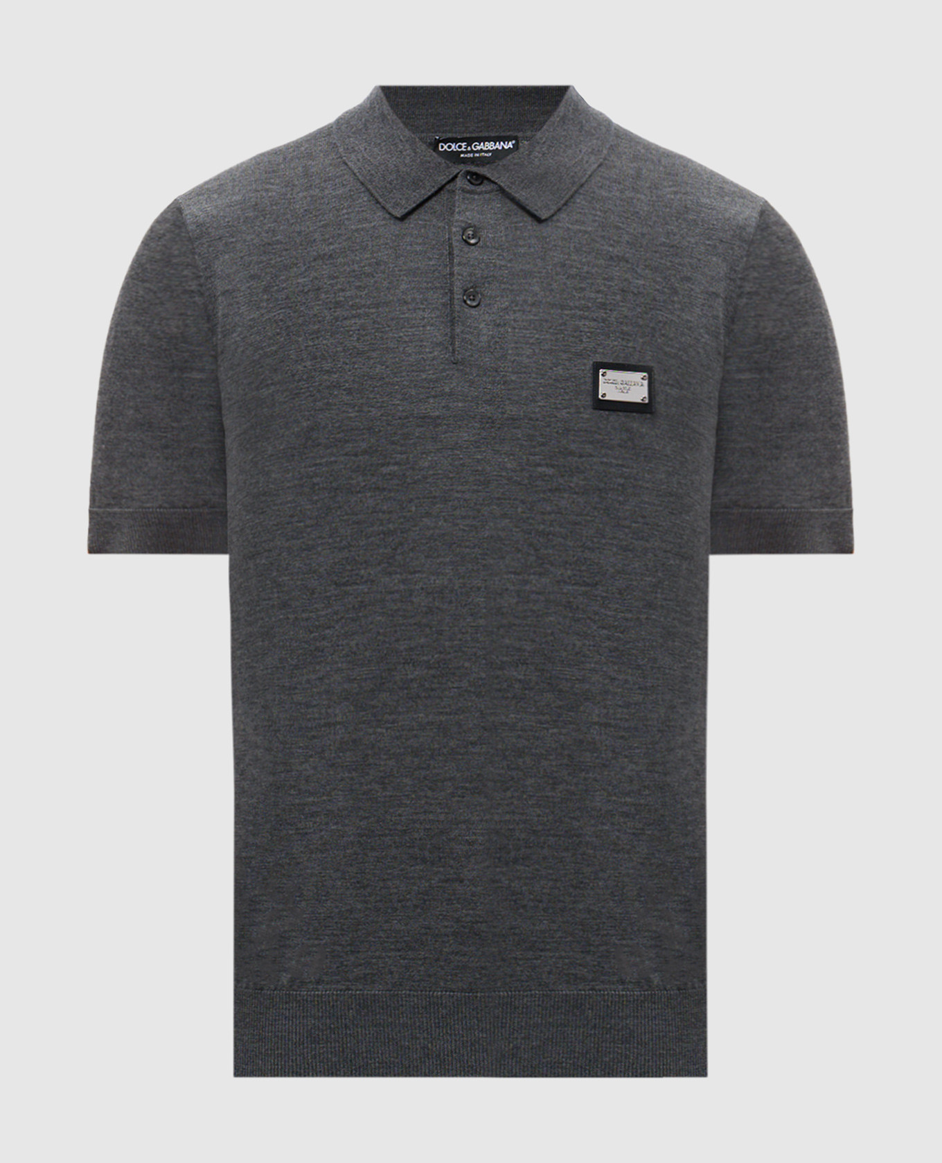 

Grey wool polo shirt with logo Dolce&Gabbana